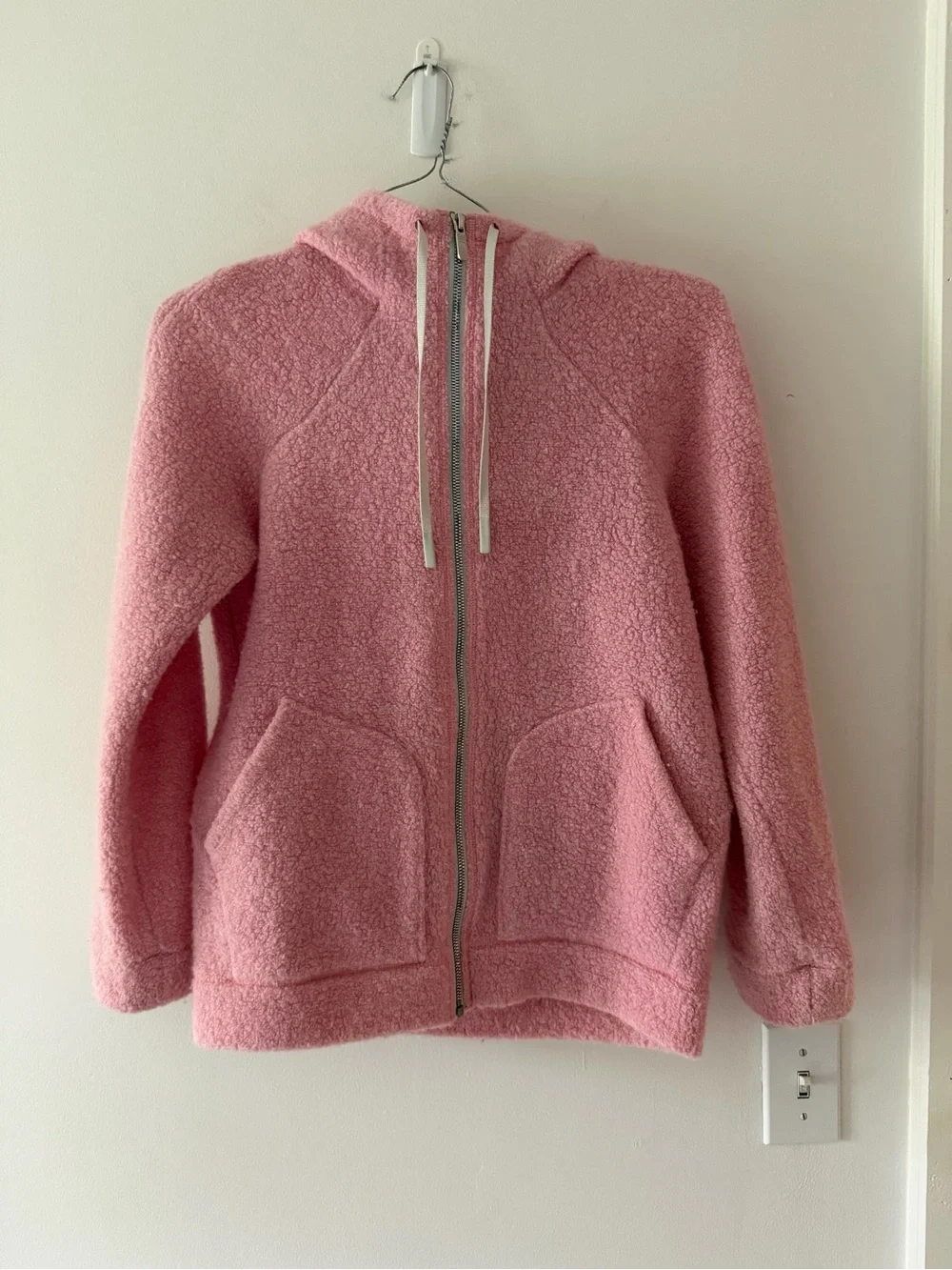 Lululemon So Sherpa Hooded Jacket in Heathered Pink Haze Size 2 Full Zip